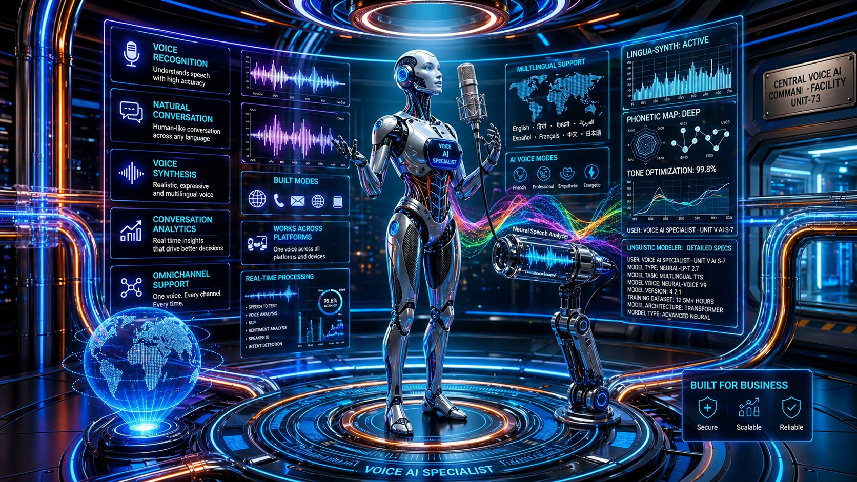 Voice AI Specialist — speech, translation, and conversational interface visualization
